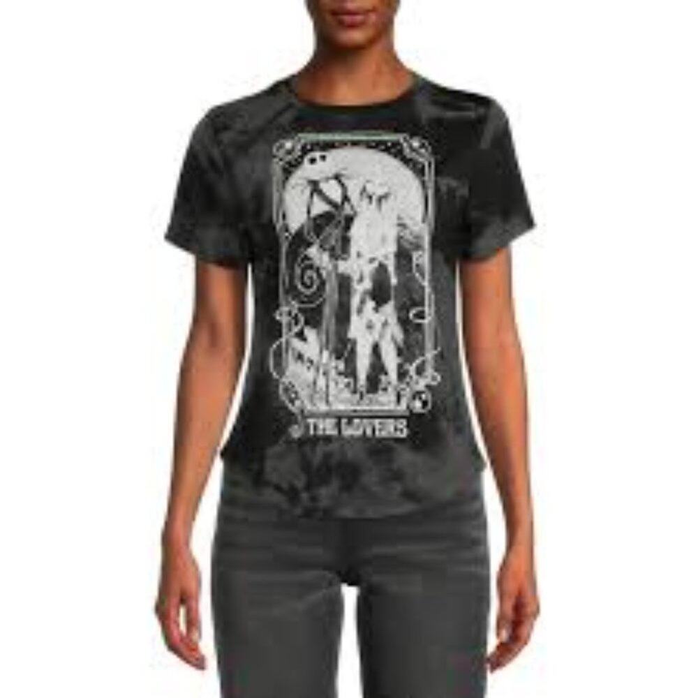 Disney Nightmare Before Christmas T-Shirt‎ Womens 3XL Black Jack & Sally